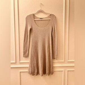 American Eagle Outfitters Tan Long Sleeve Dress